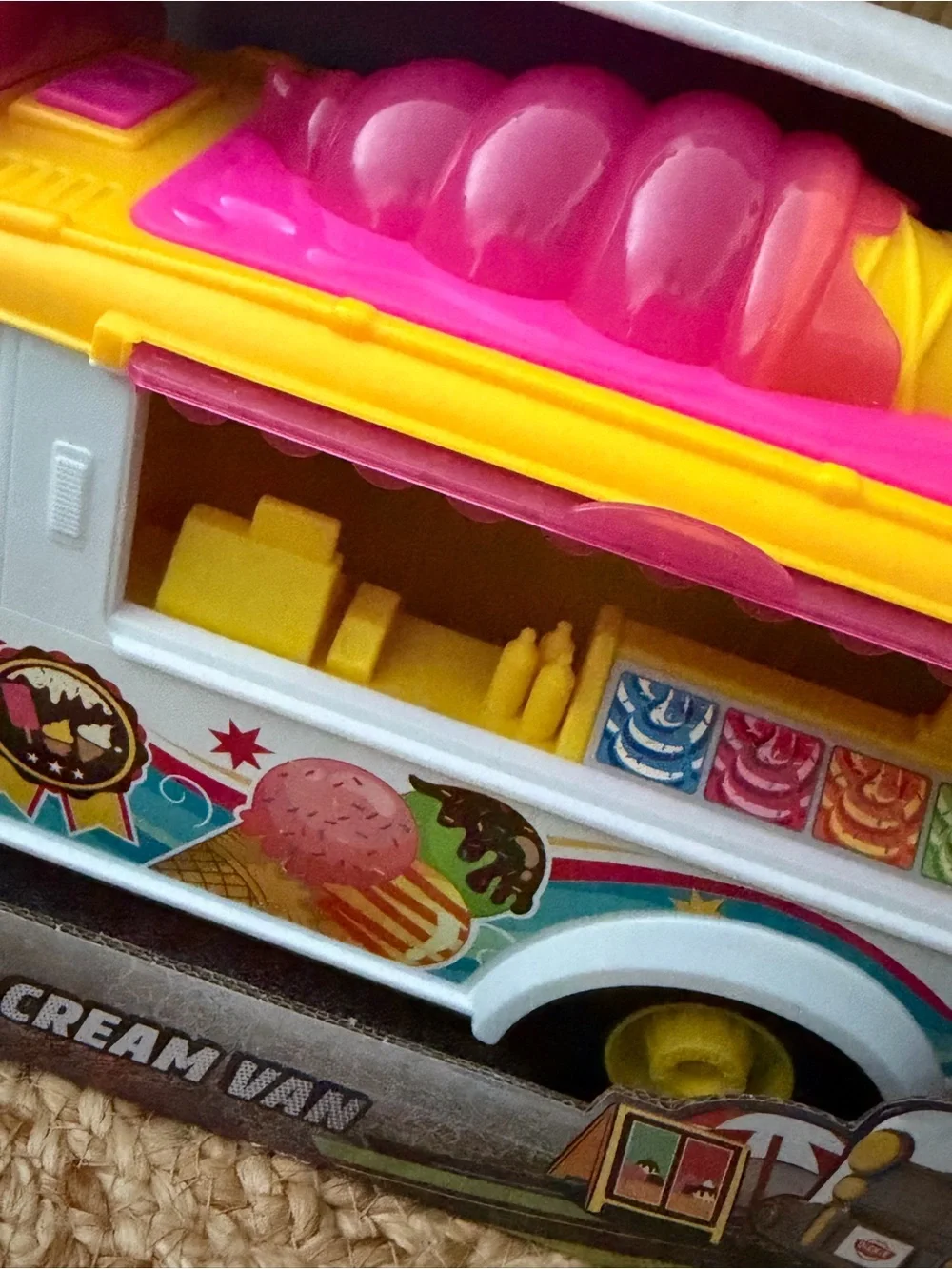 Ice Cream Van - White, Pink & Yellow Kids Toy